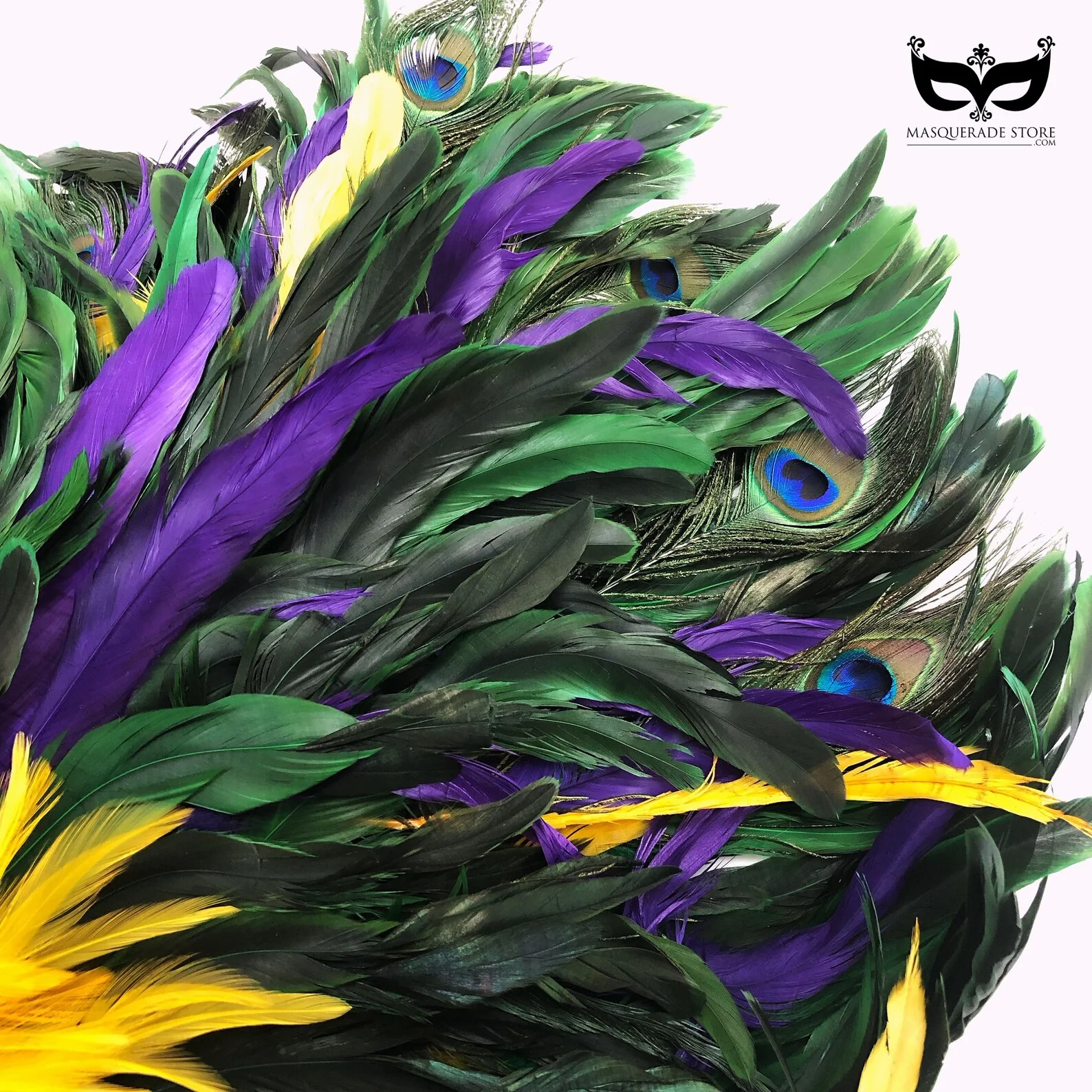 Majestic Feather Mask - Mardi Gras Extravaganza - Image 4