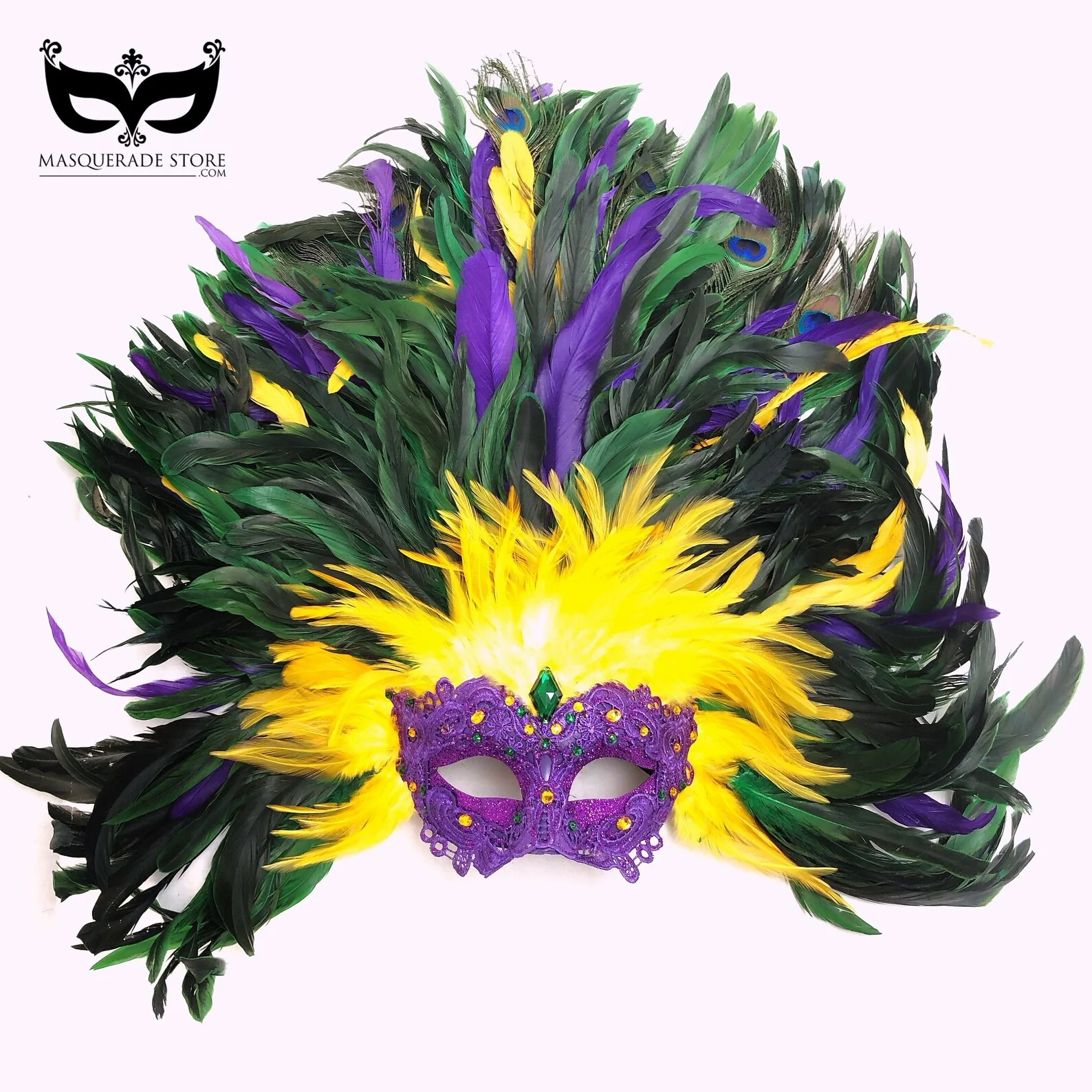 Majestic Feather Mask - Mardi Gras Extravaganza - Image 6