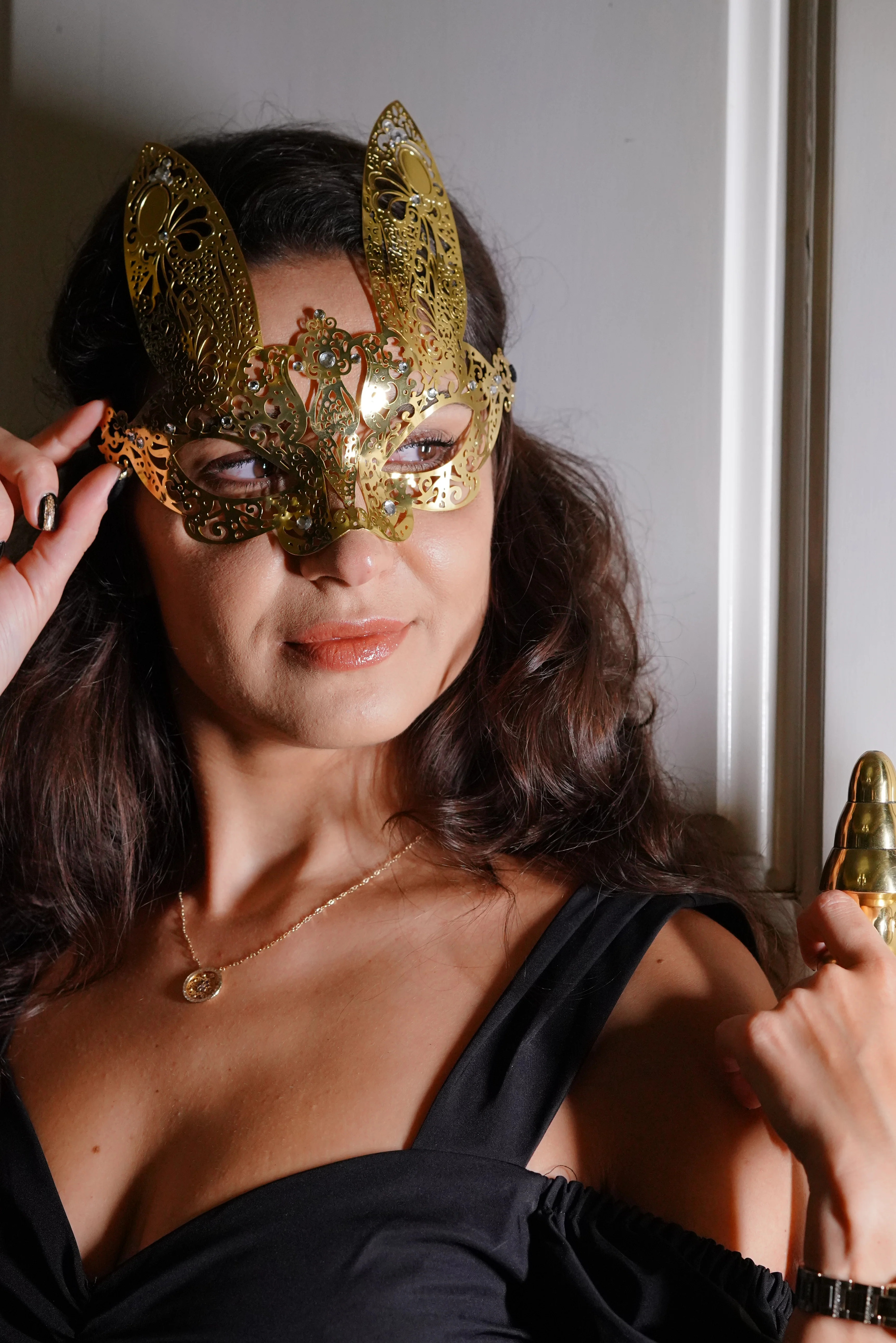 Metal Bunny Mask - Gold