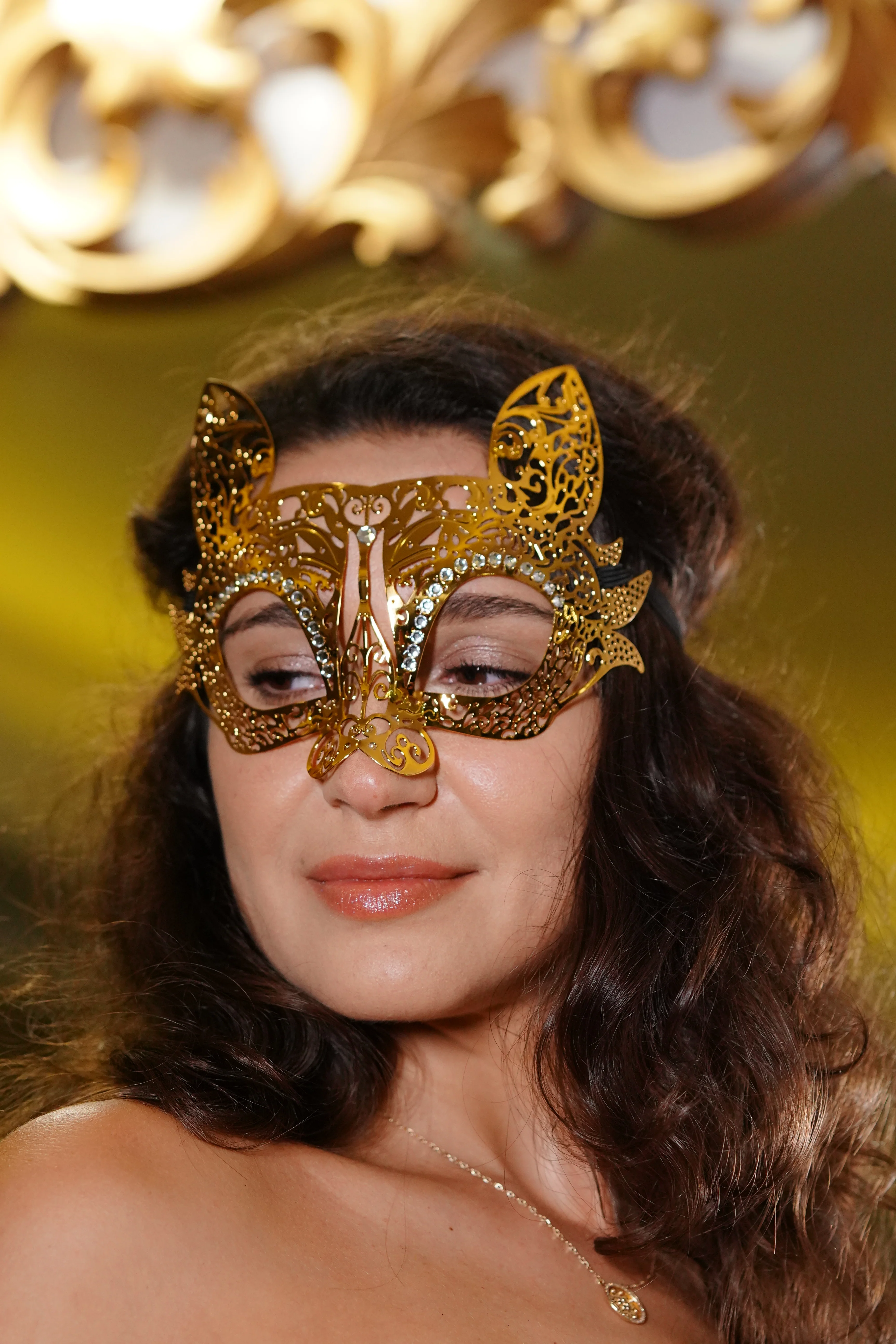 Metal Bunny Mask - Gold - Image 2