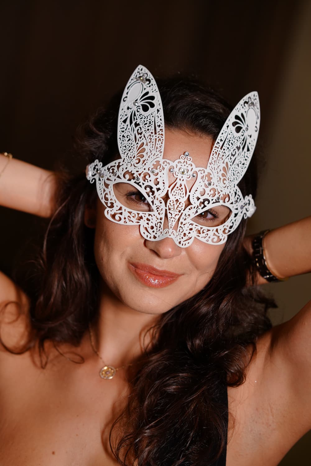 Metal Bunny Mask - White
