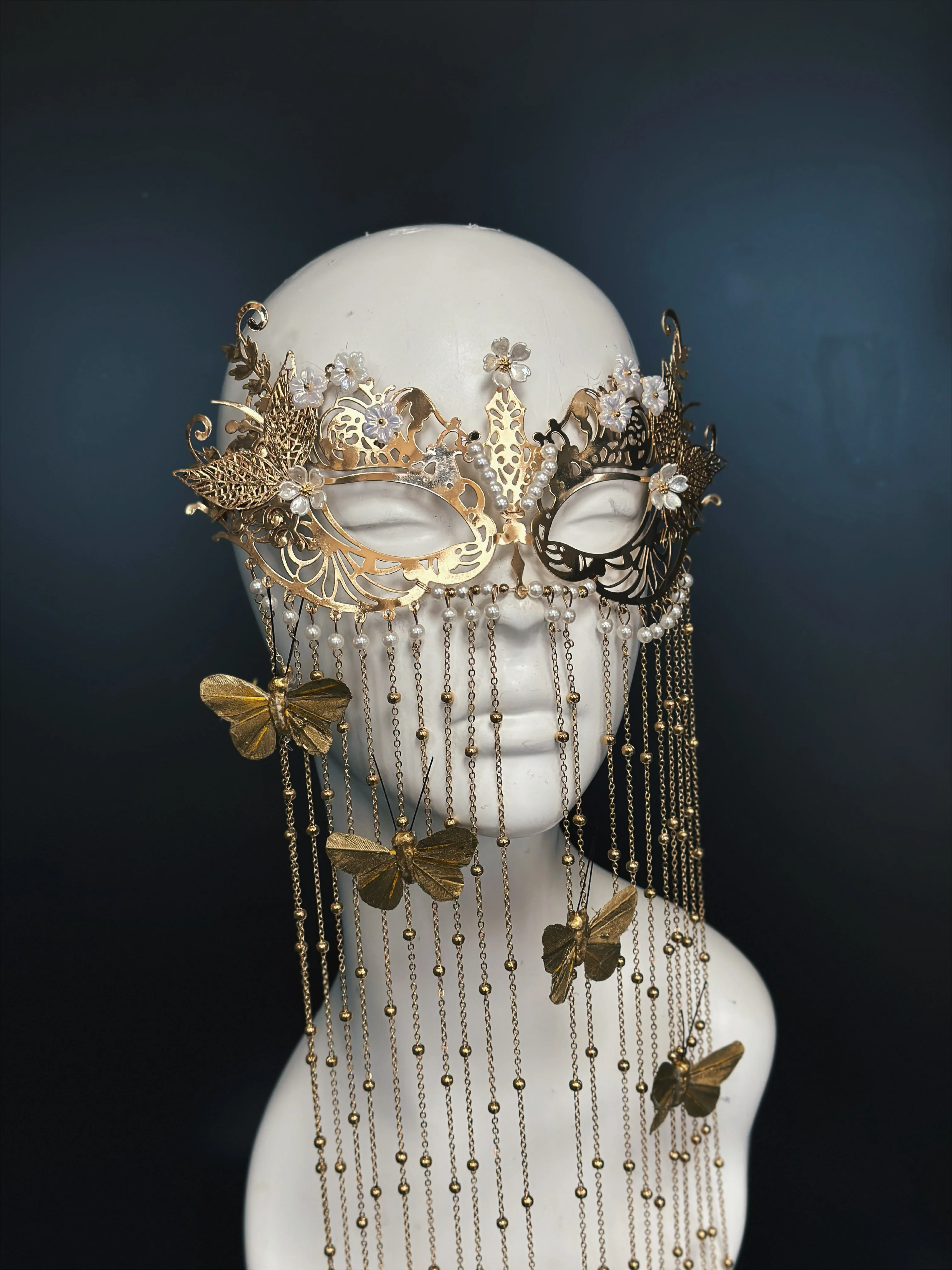 Butterfly Chain Mask - Gold - Image 3