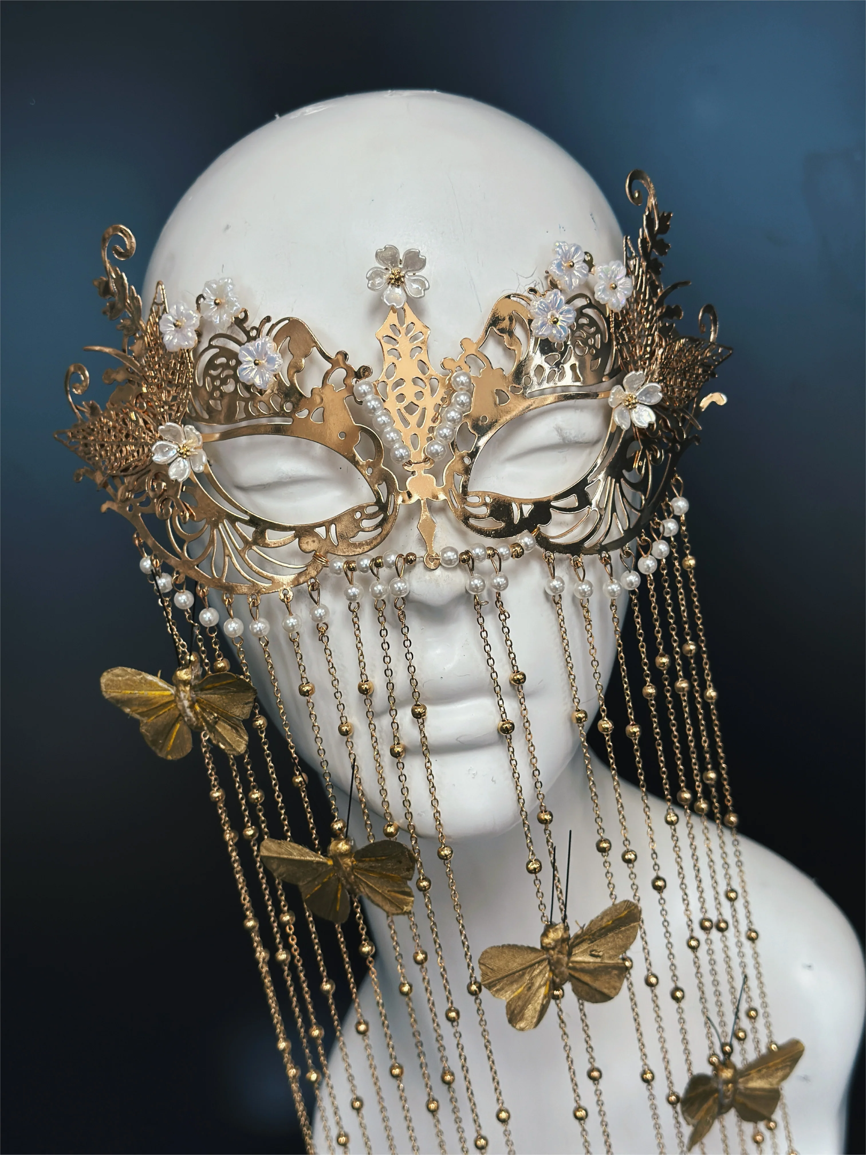Butterfly Chain Mask - Gold - Image 5