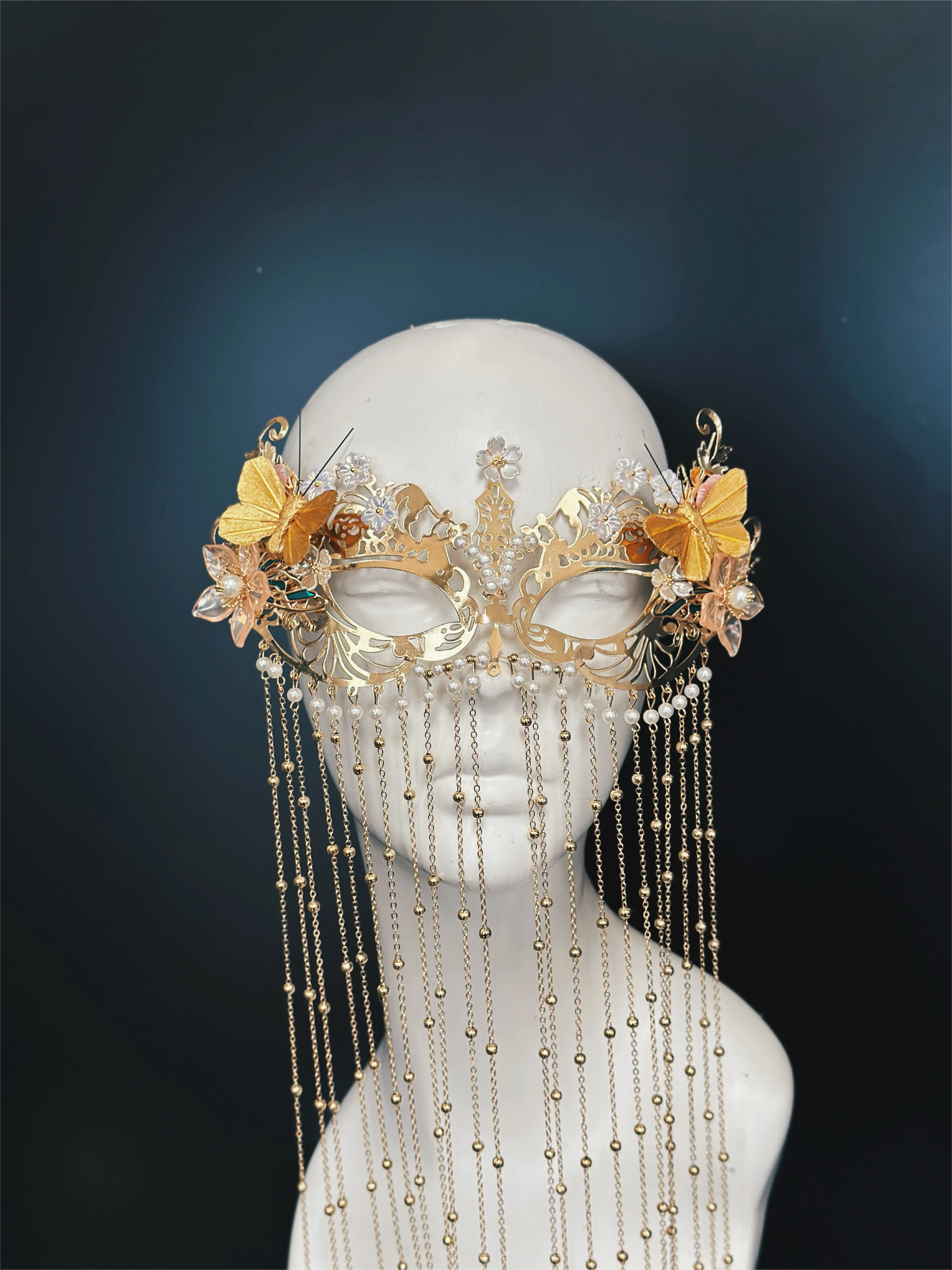 Butterfly Chain Mask - Gold - Image 7