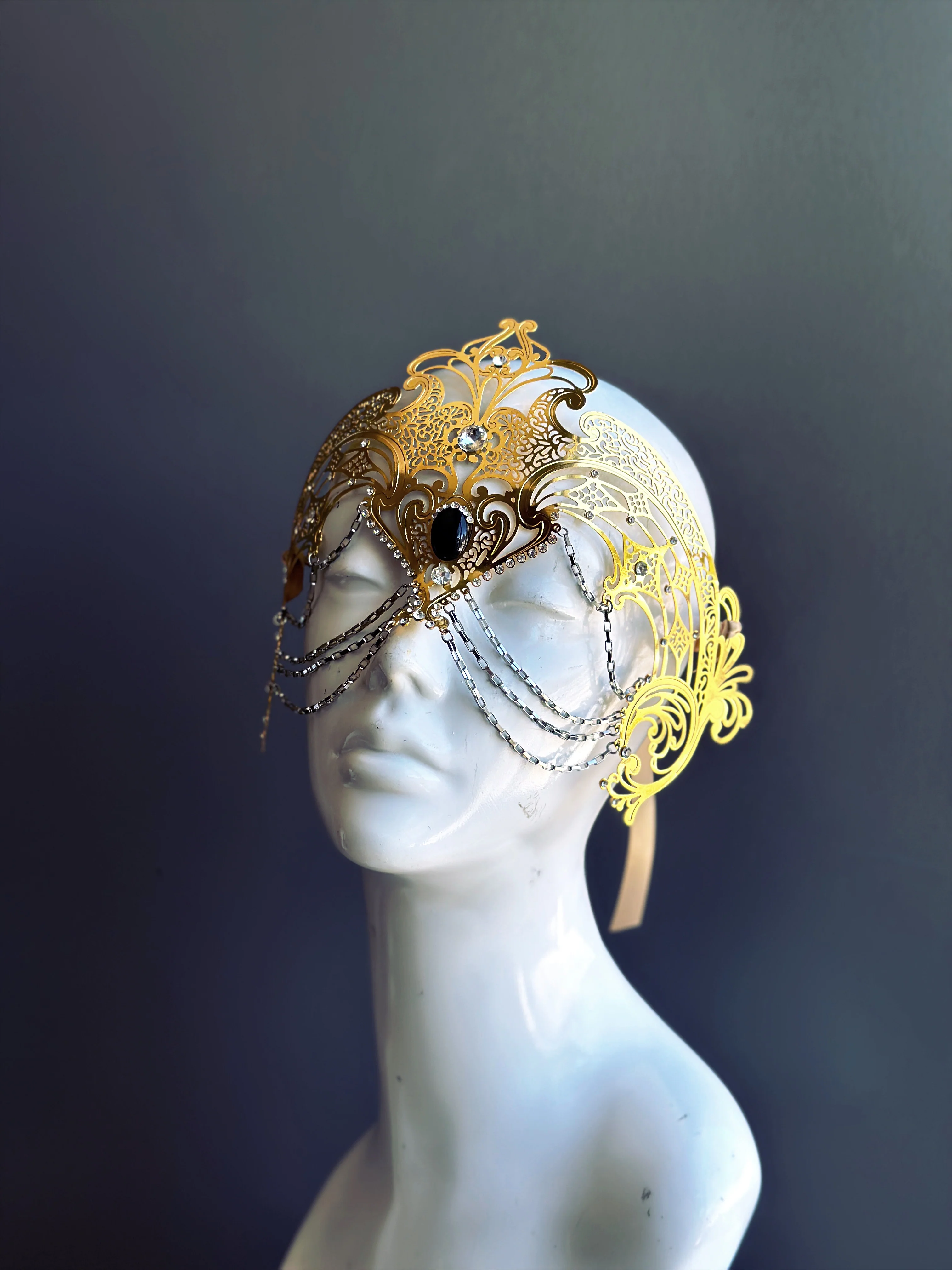 Goddess Chain Mask - Gold - Image 3
