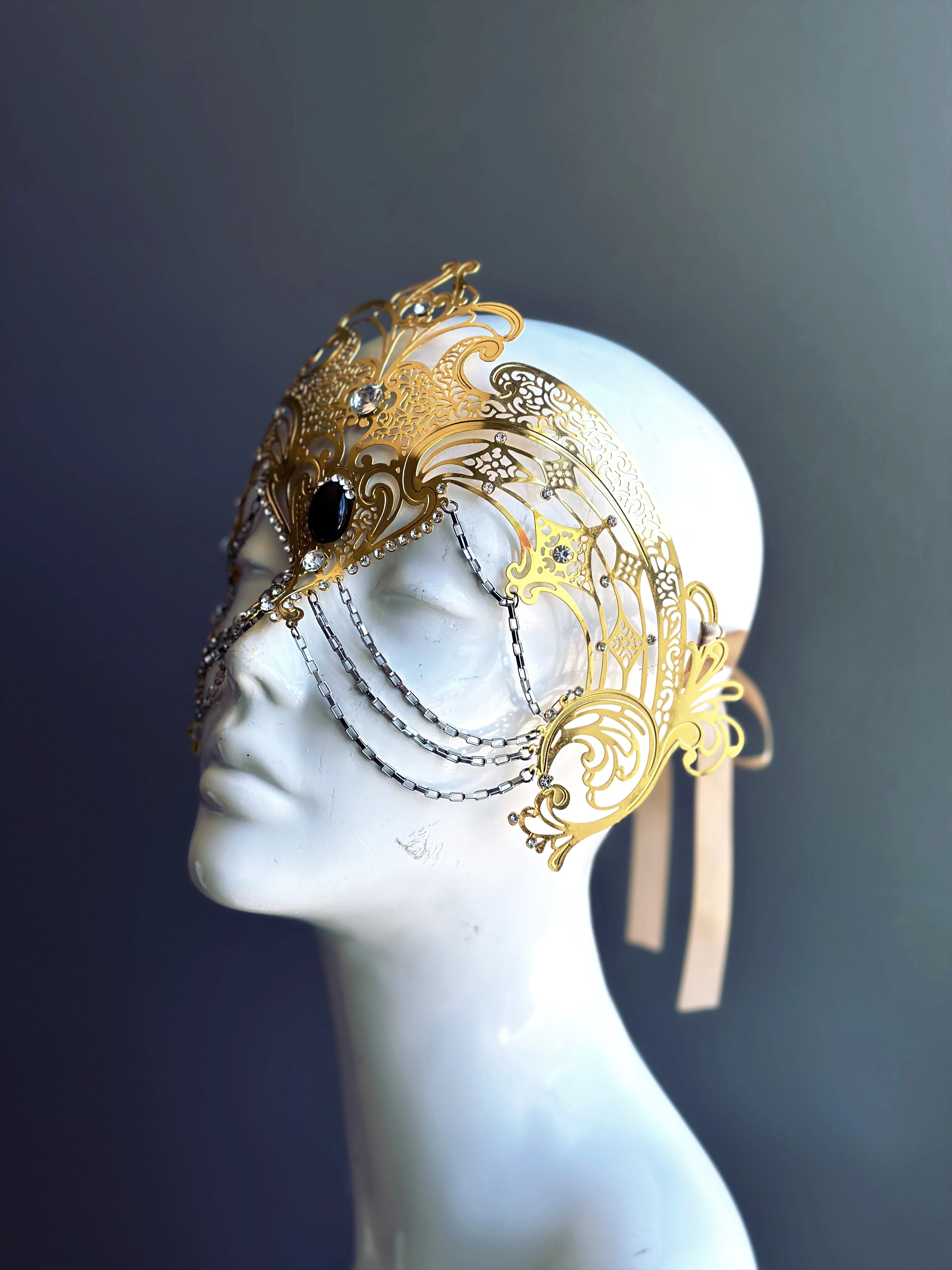 Goddess Chain Mask - Gold - Image 5