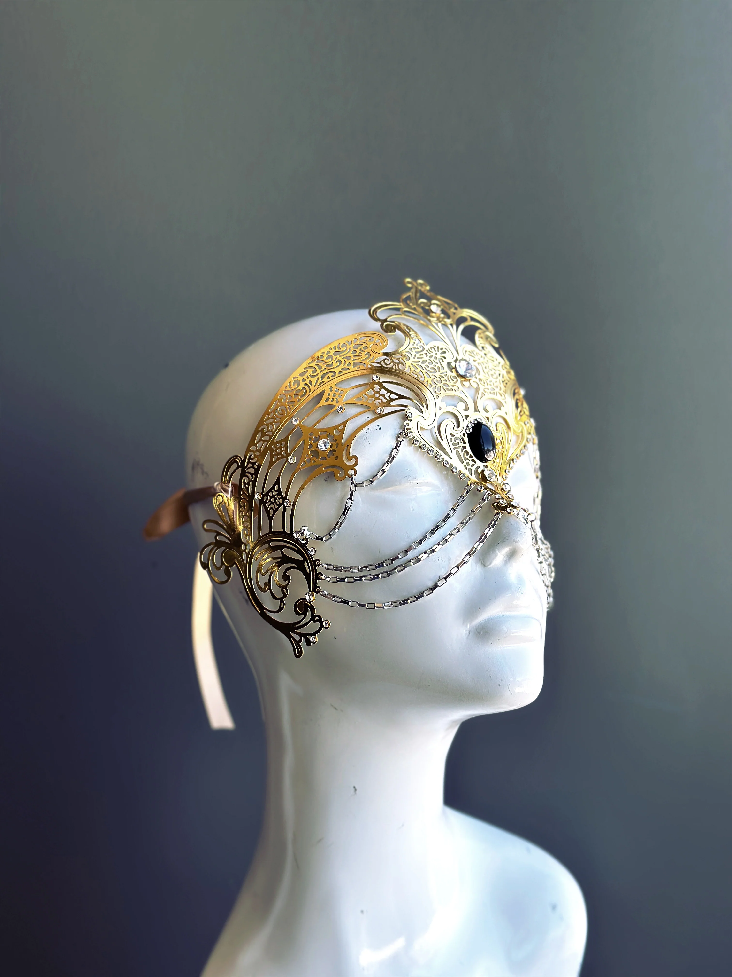 Goddess Chain Mask - Gold - Image 7