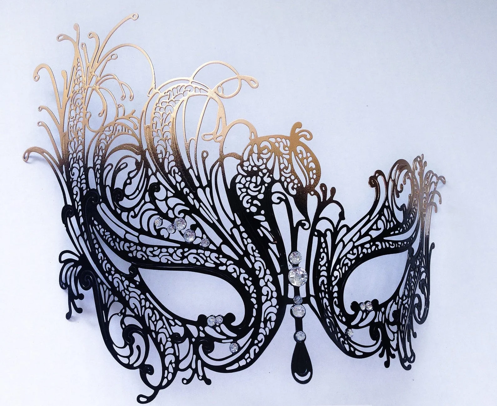 Swan Metal Mask - Gold/Black - Image 3
