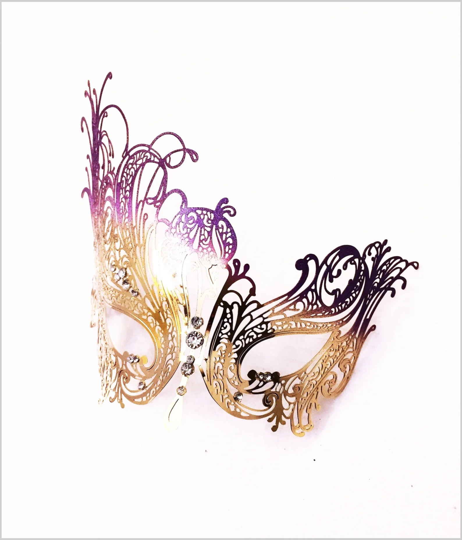 Swan Metal Mask - Purple/Gold - Image 3