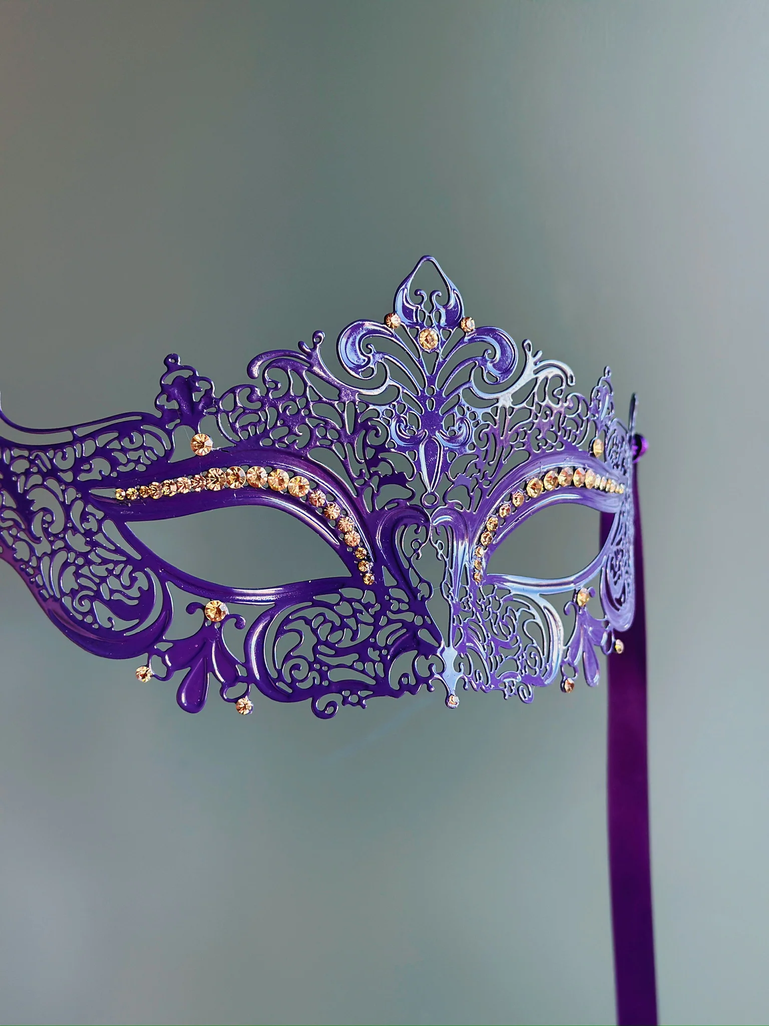 Elegant Venetian  Mask - Purple - Image 3
