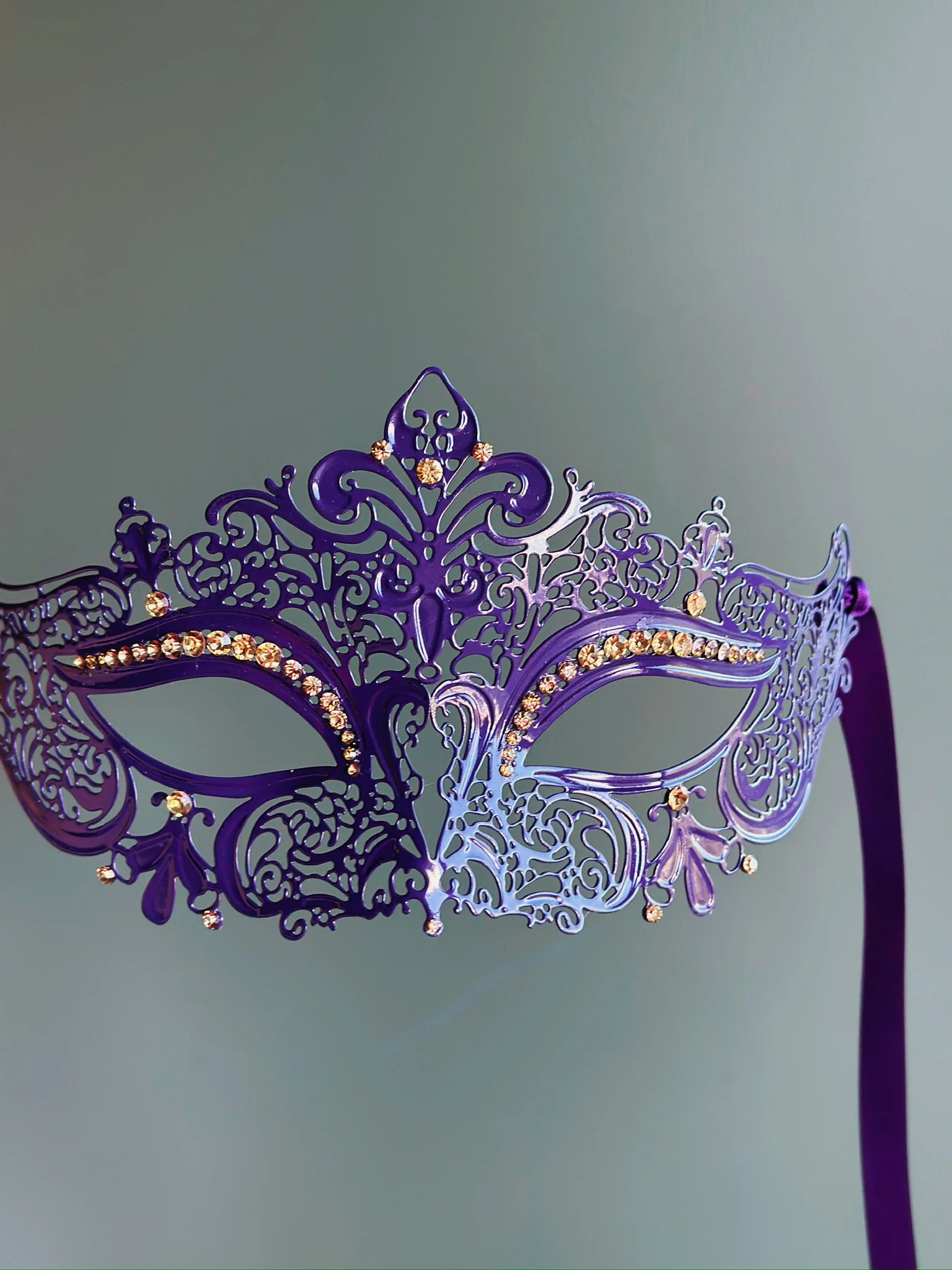 Elegant Venetian  Mask - Purple - Image 4