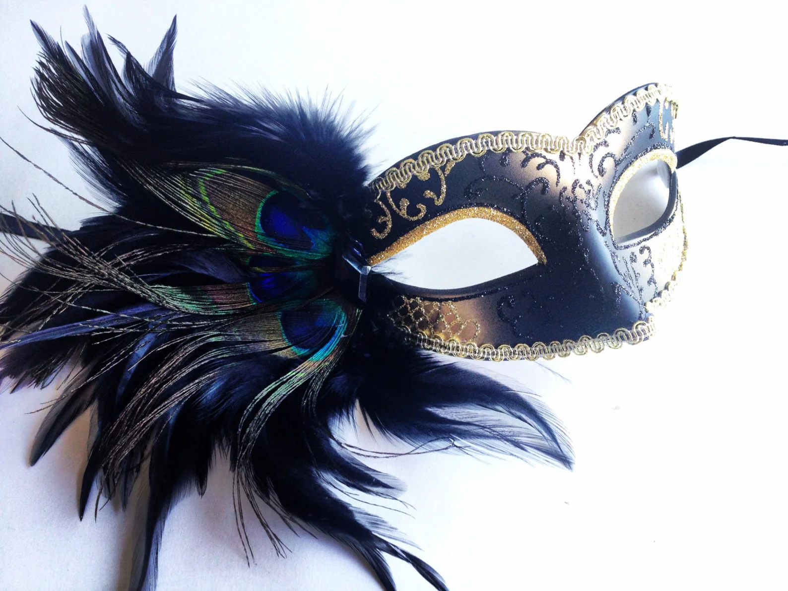 Peacock Mask - Gold Black - Image 2