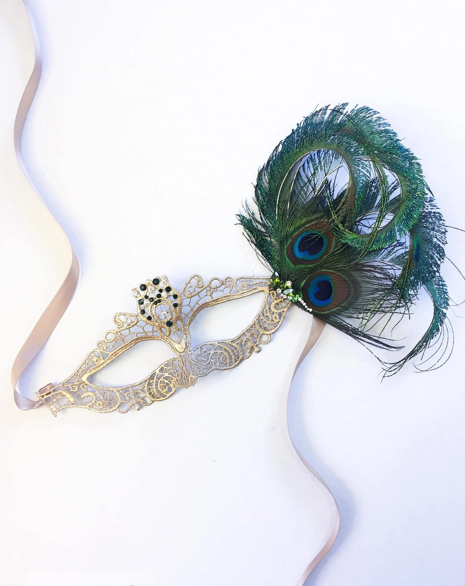 Crown Lace Gold - Peacock Feathers