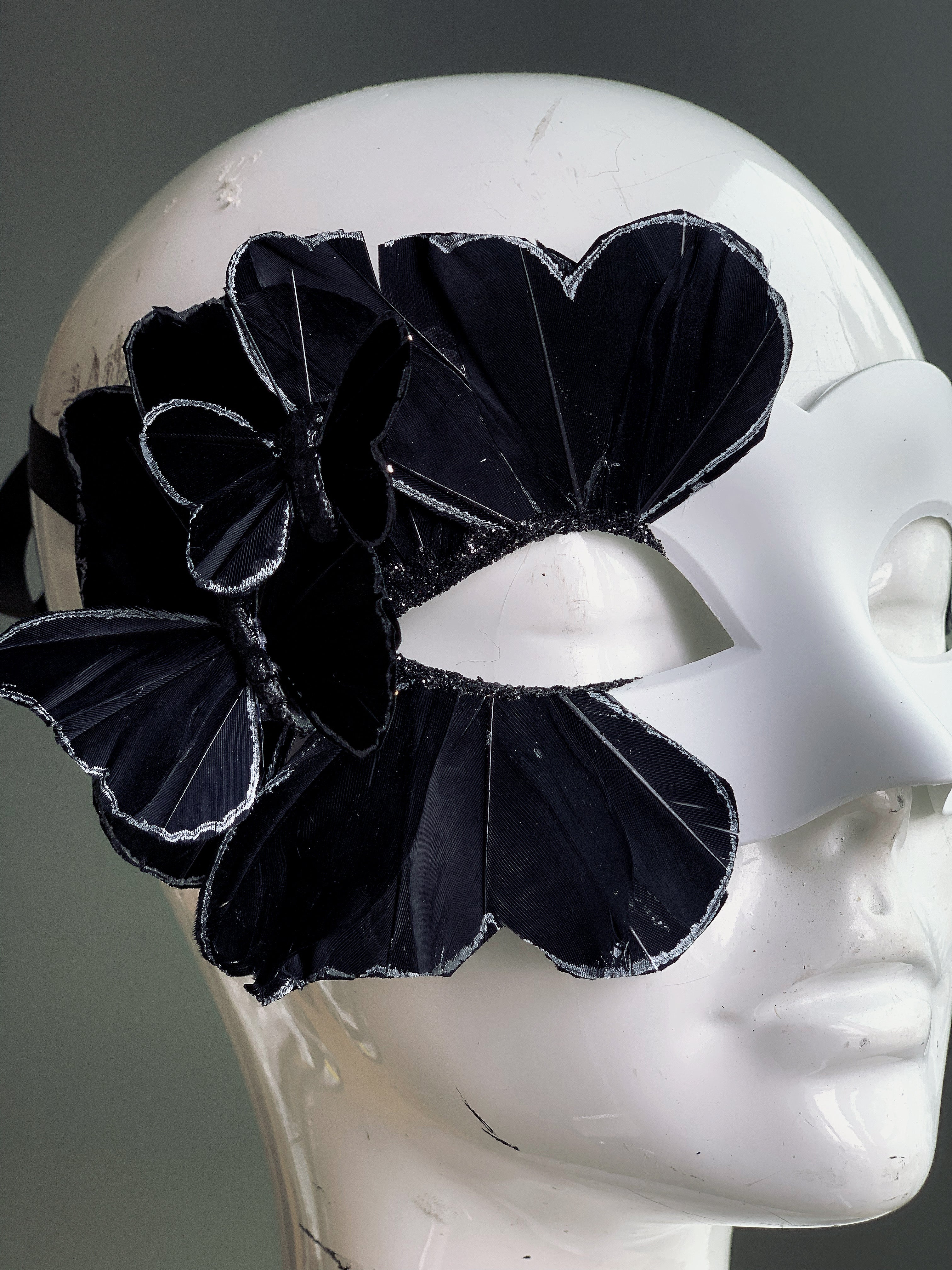 Butterfly Mask - White /Black - Image 3