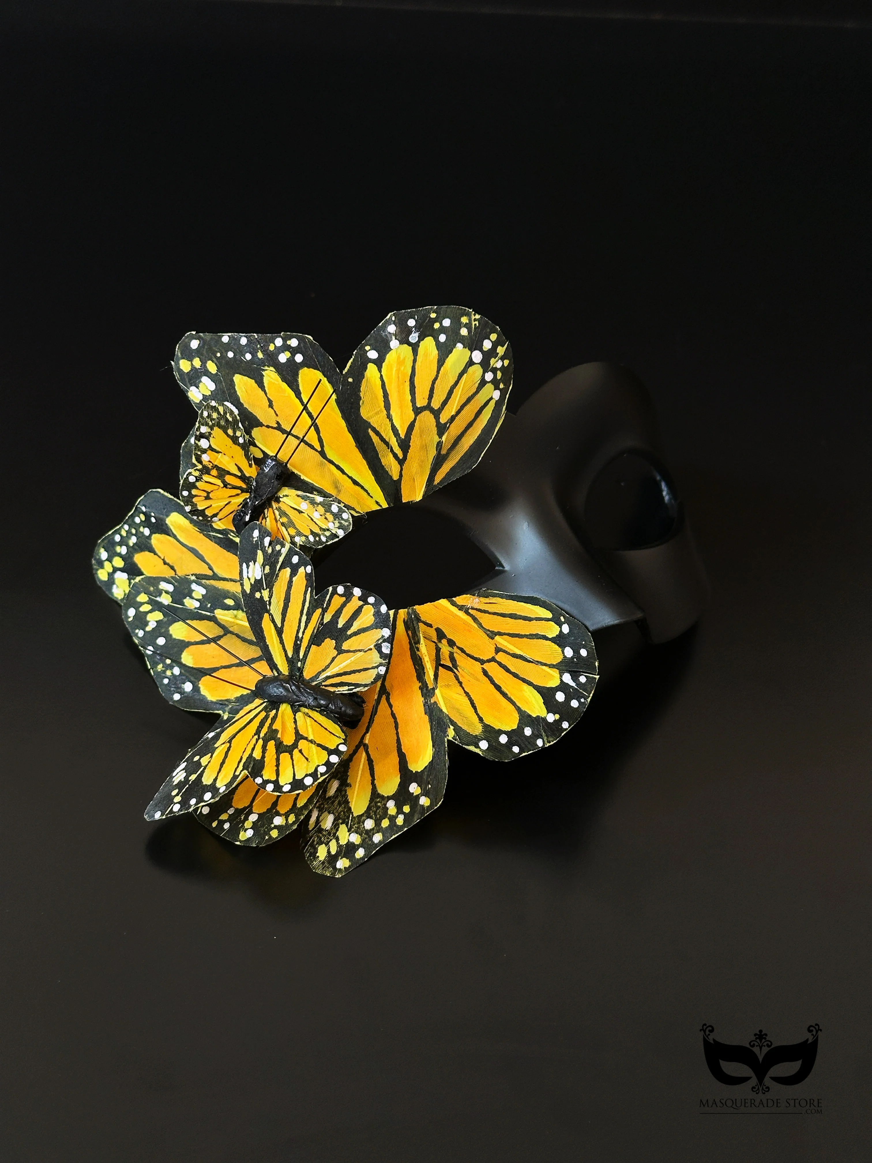 Butterfly Mask - Black and Yellow Monarch