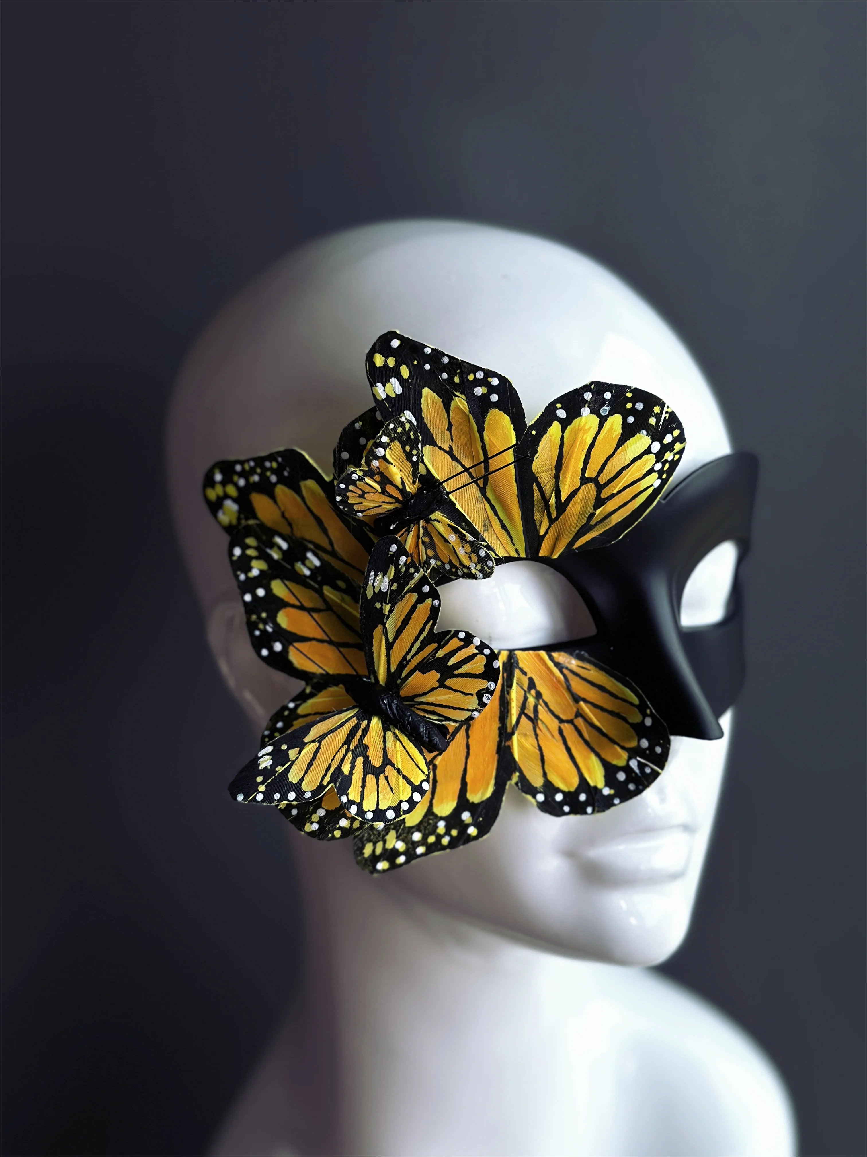 Butterfly Mask - Black and Yellow Monarch - Image 2