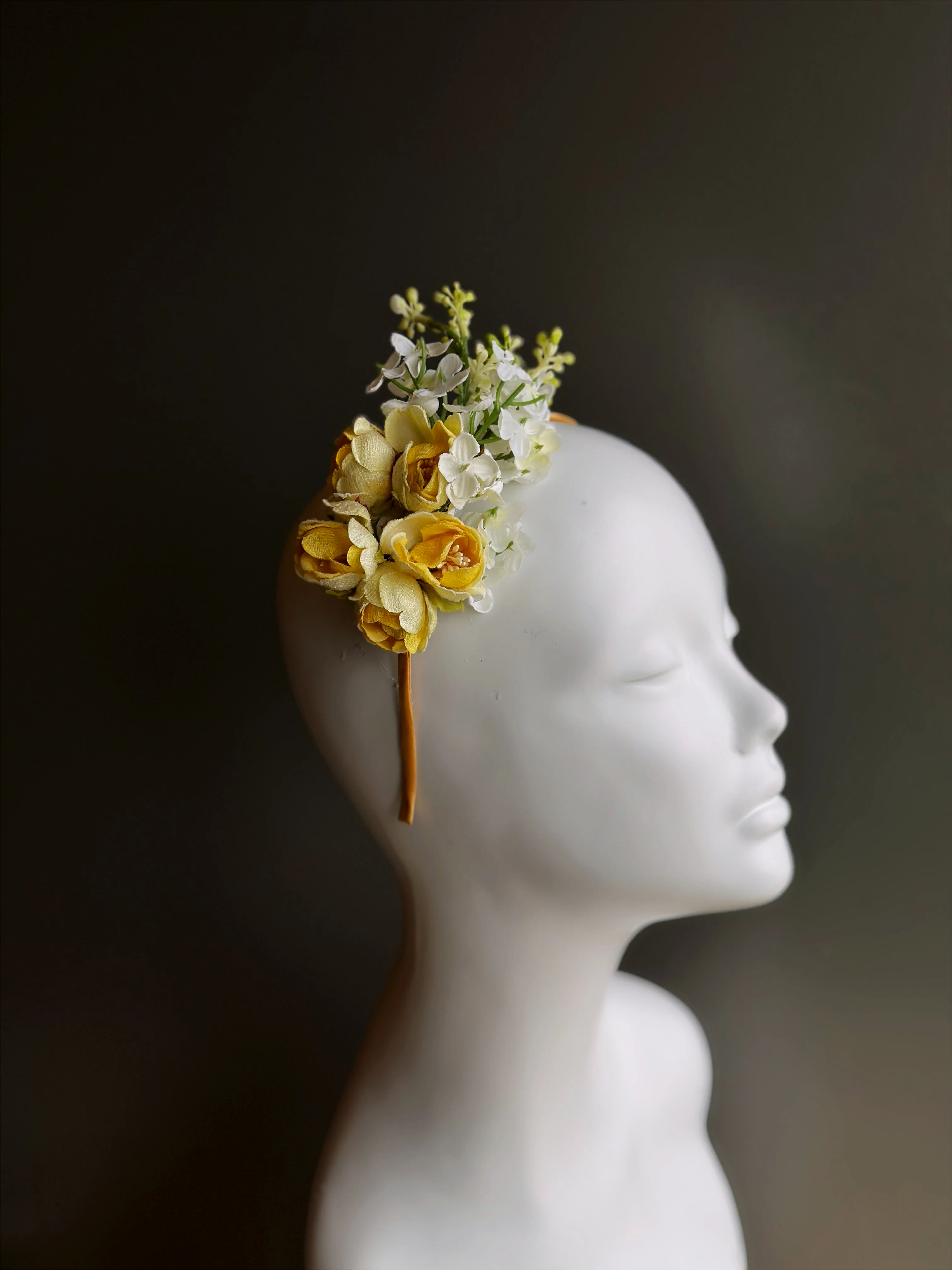 Yellow Bouquet Fascinator Hat - Image 3